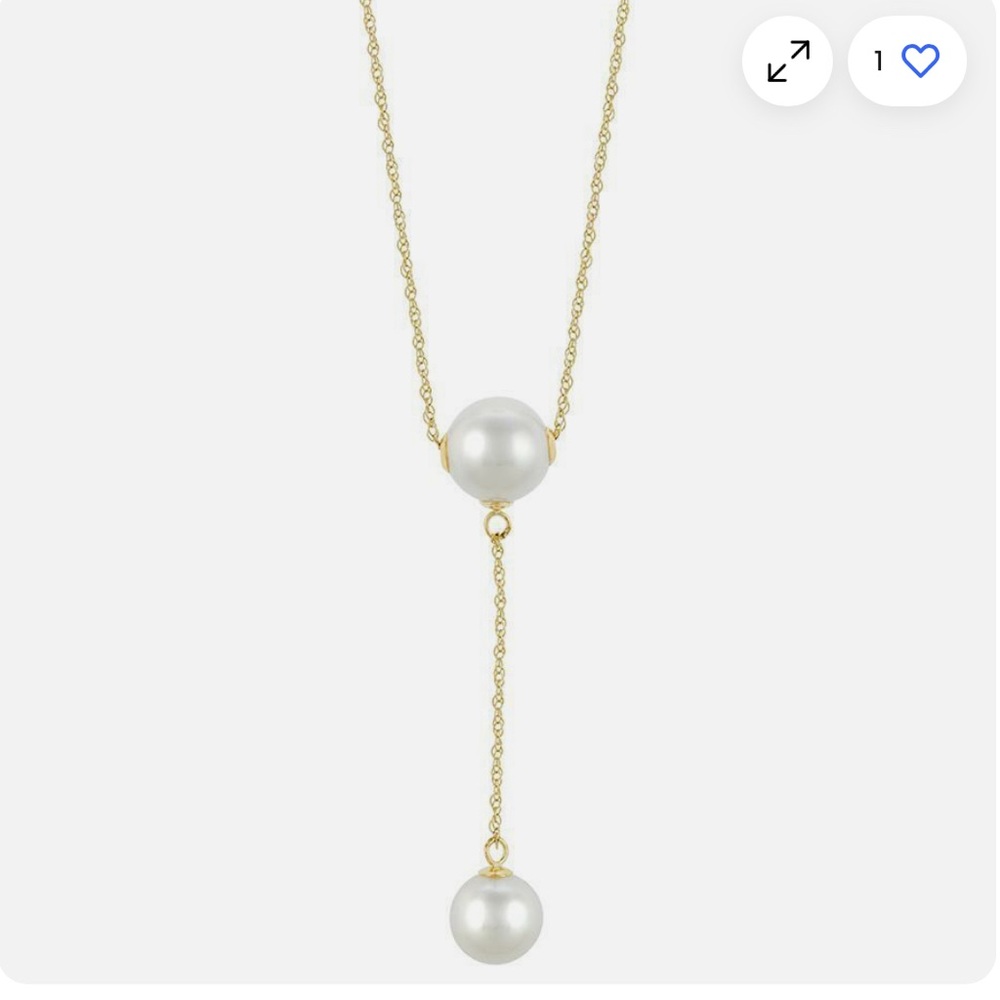 Effy 14K Yellow Gold Cultured Fresh Water Drop Pearl Women Necklace